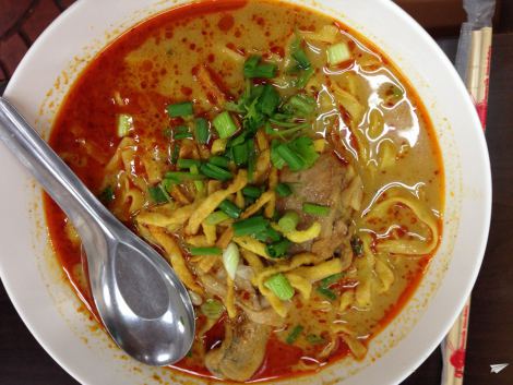 El deliciosísimo Khao Soi del norte de Tailandia.
